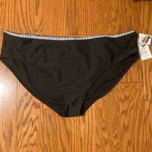 3X Black Swim Bottoms with White Detail